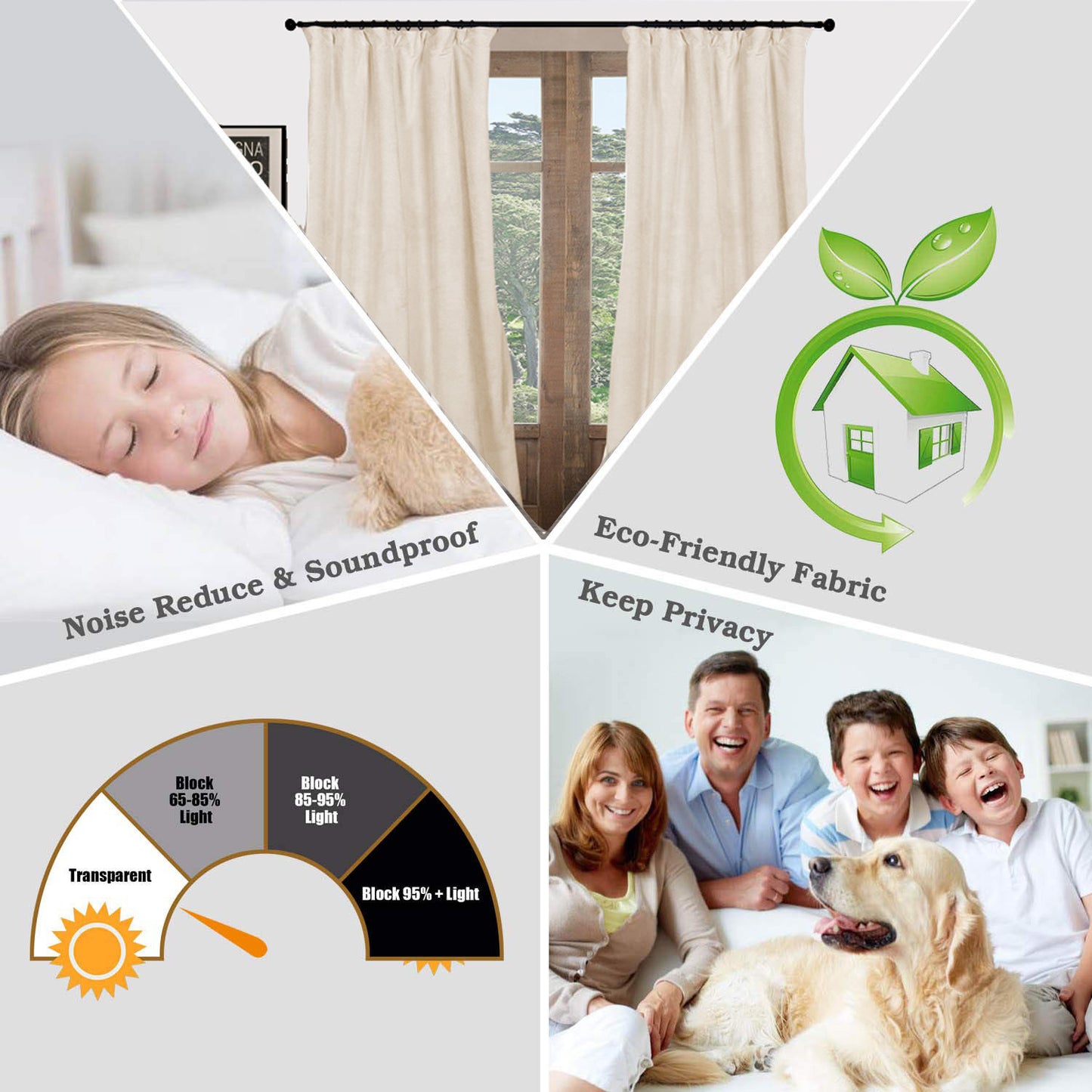 Pinch Pleated Room Darkening Velvet Curtains, Luxury Thermal Window Curtains Panels Drapes, Set of 2