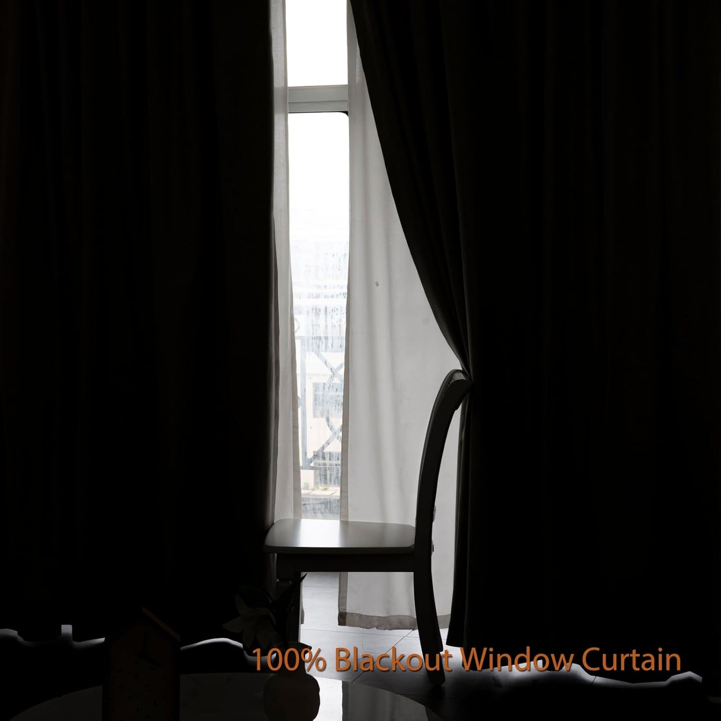 LANTIME Blackout Pinch Pleat Drapes, Pencil Pleated Faux Linen Textured Window Curtains, 2 Panels