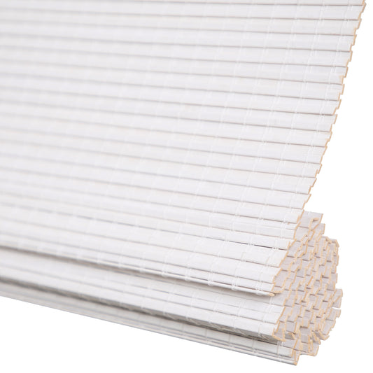 Custom Bamboo Shades|Natural Bamboo|Top Down Bottom Up Cordless|Cordless Roman Shades for Windows and Doors (Natural Woven)