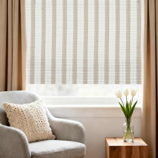 LANTIME Bamboo Woven Roman Shade cordless no-drill natural light filtering window blind