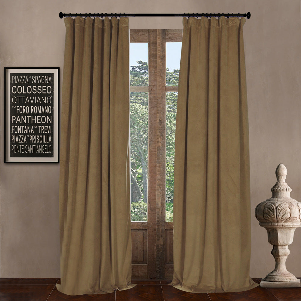 Pinch Pleated Room Darkening Velvet Curtains, Luxury Thermal Window Curtains Panels Drapes, Set of 2