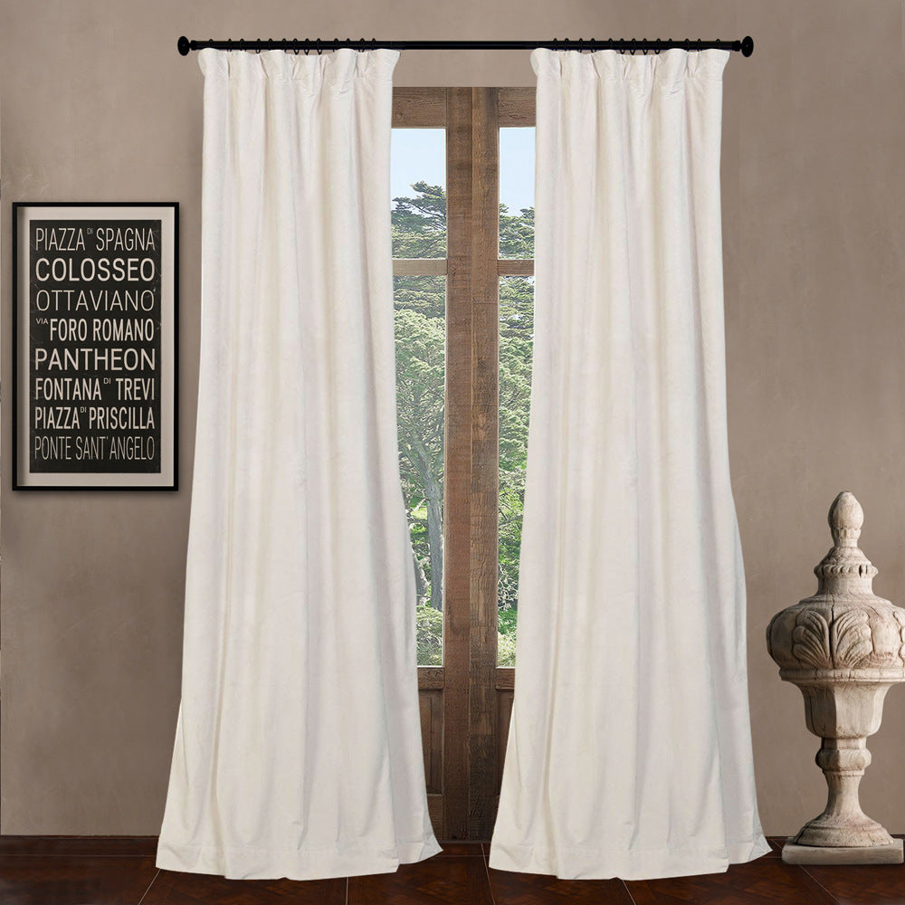 Pinch Pleated Room Darkening Velvet Curtains, Luxury Thermal Window Curtains Panels Drapes, Set of 2