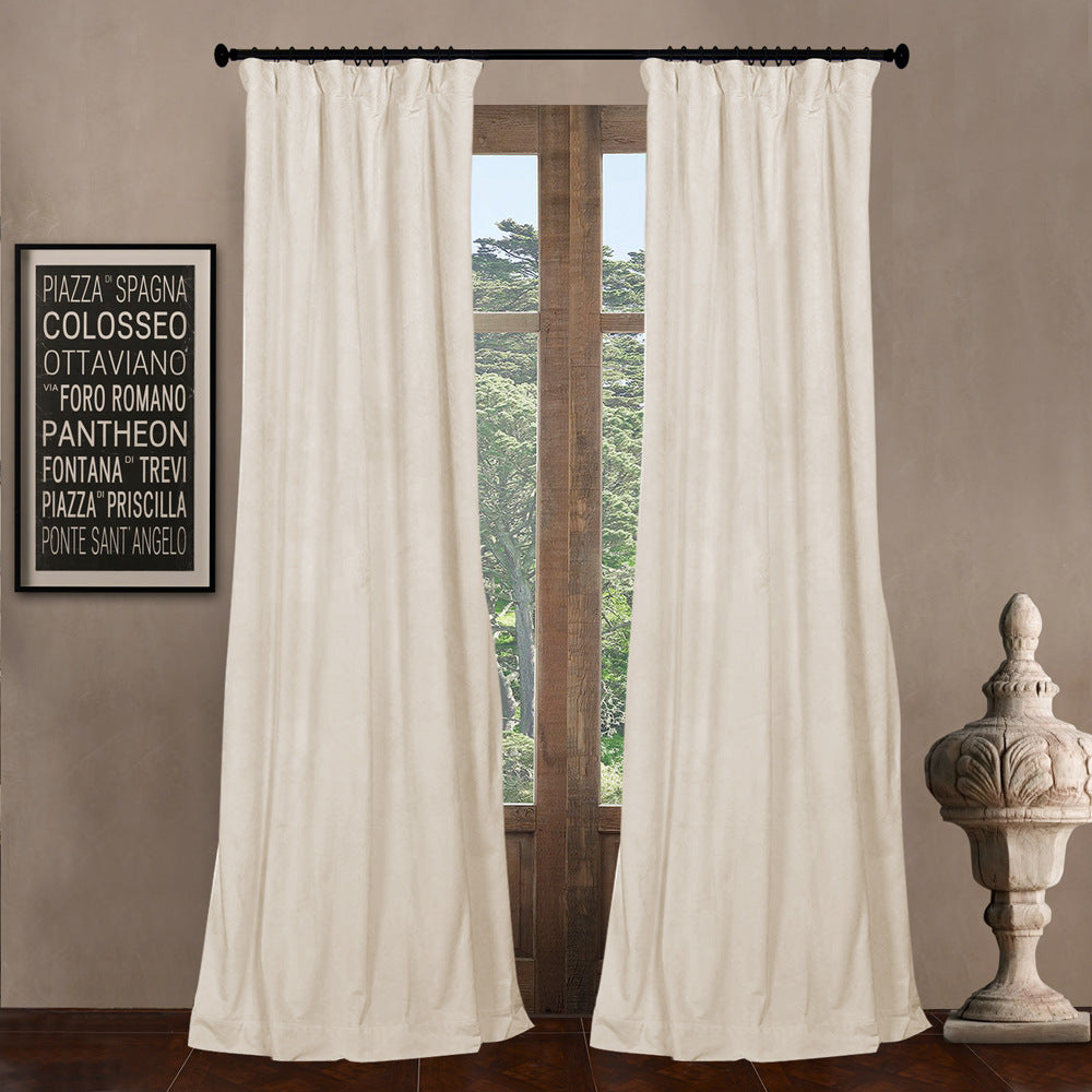 Pinch Pleated Room Darkening Velvet Curtains, Luxury Thermal Window Curtains Panels Drapes, Set of 2