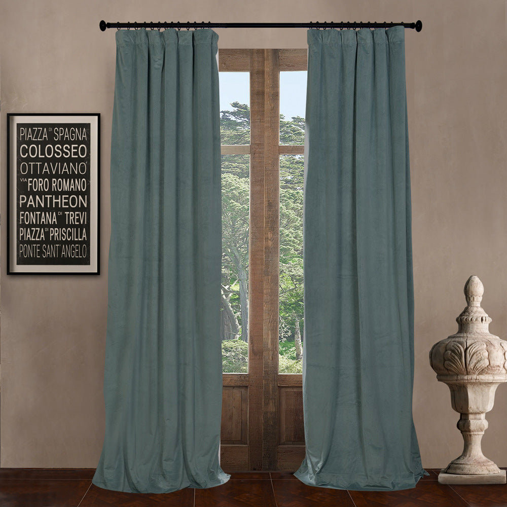 Pinch Pleated Room Darkening Velvet Curtains, Luxury Thermal Window Curtains Panels Drapes, Set of 2