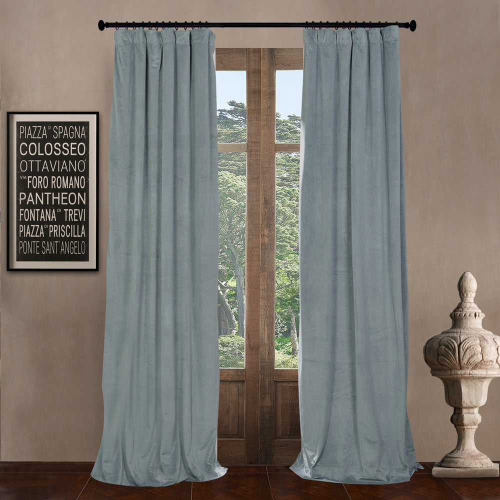 Pinch Pleated Room Darkening Velvet Curtains, Luxury Thermal Window Curtains Panels Drapes, Set of 2