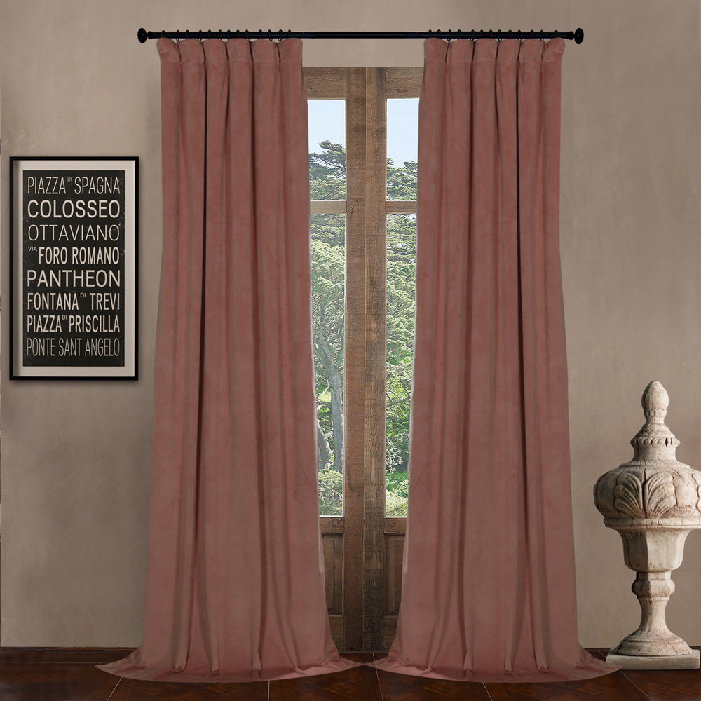 Pinch Pleated Room Darkening Velvet Curtains, Luxury Thermal Window Curtains Panels Drapes, Set of 2