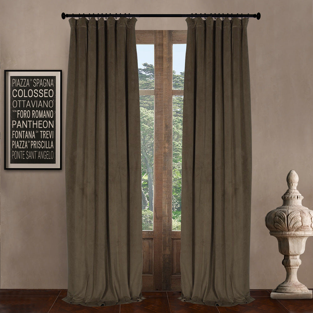 Pinch Pleated Room Darkening Velvet Curtains, Luxury Thermal Window Curtains Panels Drapes, Set of 2
