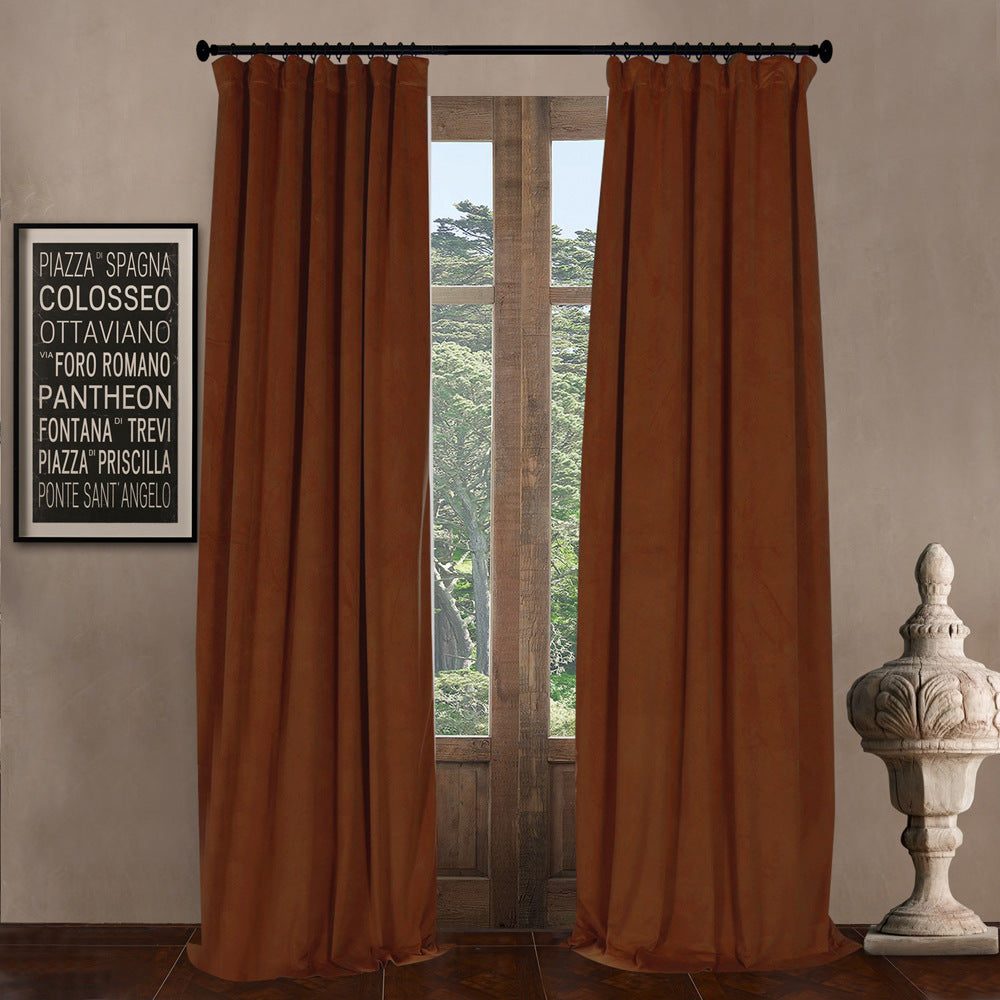 Pinch Pleated Room Darkening Velvet Curtains, Luxury Thermal Window Curtains Panels Drapes, Set of 2