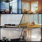 LANTIME Sheer Vertical Blinds cordless purple UV protection on sliding door