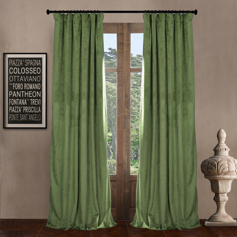 Pinch Pleated Room Darkening Velvet Curtains, Luxury Thermal Window Curtains Panels Drapes, Set of 2