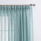 LANTIME Faux Linen Sheer Curtains double pinch pleat set of 2 custom length reducing sun glare with linen texture