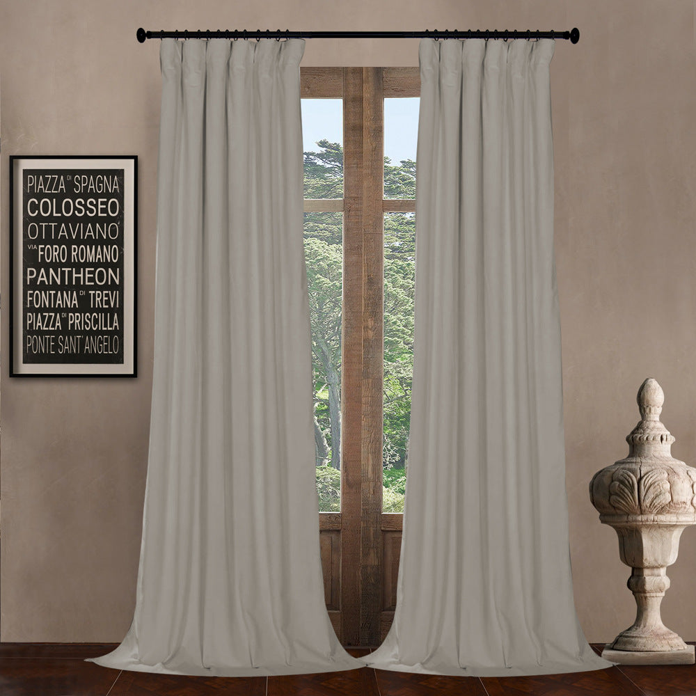 Pinch Pleated Room Darkening Velvet Curtains, Luxury Thermal Window Curtains Panels Drapes, Set of 2