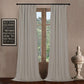 Pair of LANTIME velvet room darkening curtains with pinch pleats in dark color hanging on window
