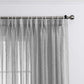 LANTIME Faux Linen Sheer Curtains double pinch pleat set of 2 with custom length and linen texture