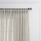 LANTIME Faux Linen Sheer Curtains double pinch pleat set of 2 with linen texture and UV protection