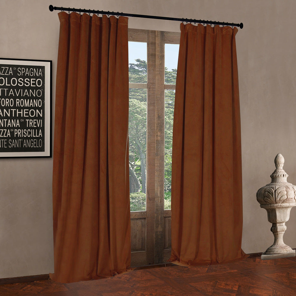 Pinch Pleated Room Darkening Velvet Curtains, Luxury Thermal Window Curtains Panels Drapes, Set of 2