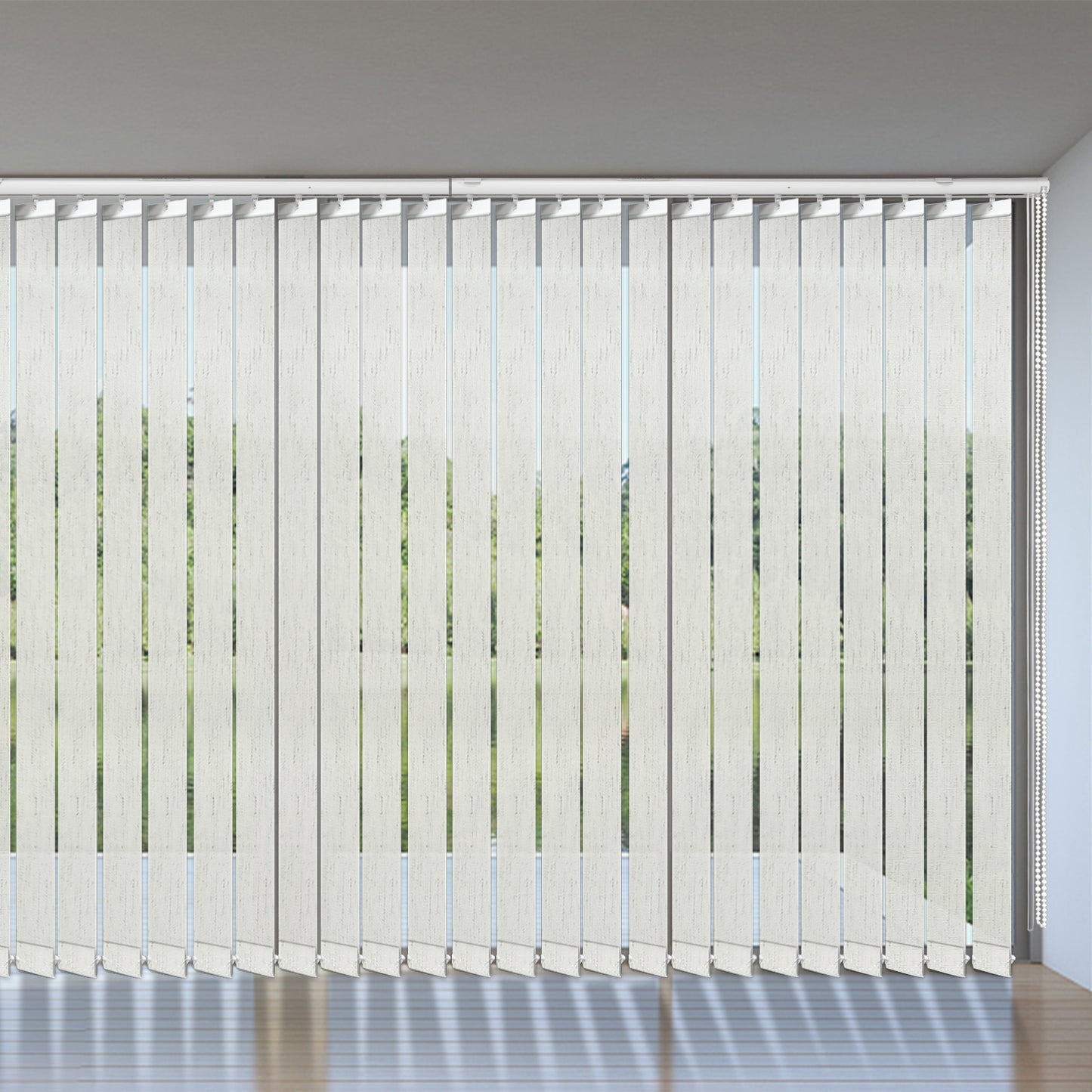 100% Blackout Fabric Vertical Window Shades, 3.5inch Slat Fabric Thermal Insulated Energy Saving UV Protection Decoration Vertical Window Blinds Valued
