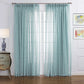 LANTIME Faux Linen Sheer Curtains with double pinch pleat in white, lightweight and semi-transparent fabric, set of 2 panels, custom length option, ideal for living rooms.