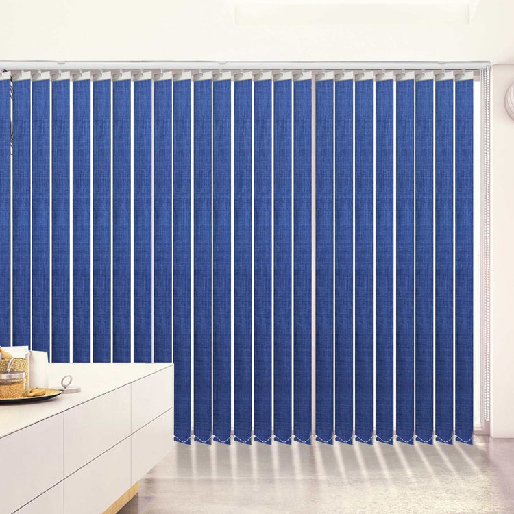 LANTIME blackout fabric vertical blinds with 3.5-inch slats for energy saving and light control