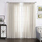 LANTIME Faux Linen Sheer Curtains double pinch pleat set of 2 with linen texture and UV protection