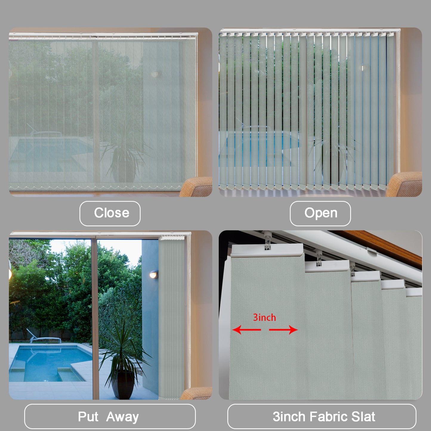 Cordless Sheer Vertical Window Blinds, Light Fitering, Reduce Sun Glare, UV Protection, Purple Window Shades for Slidding Door, French Window, Room Divider, Glass Wall,Oversized Windows