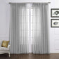 LANTIME faux linen sheer curtains double pinch pleat set of 2 hanging in window with soft natural light filtering through