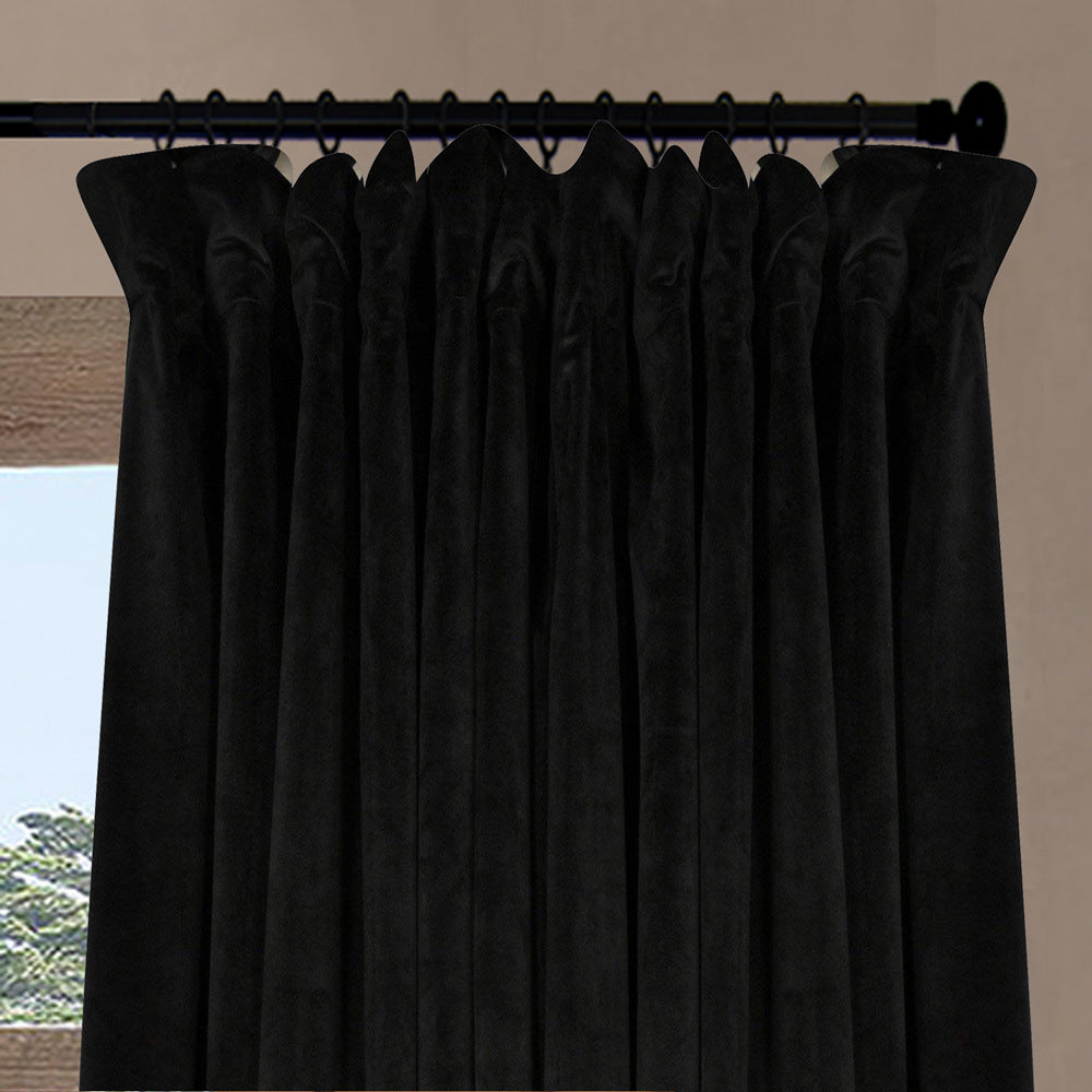 Pinch Pleated Room Darkening Velvet Curtains, Luxury Thermal Window Curtains Panels Drapes, Set of 2