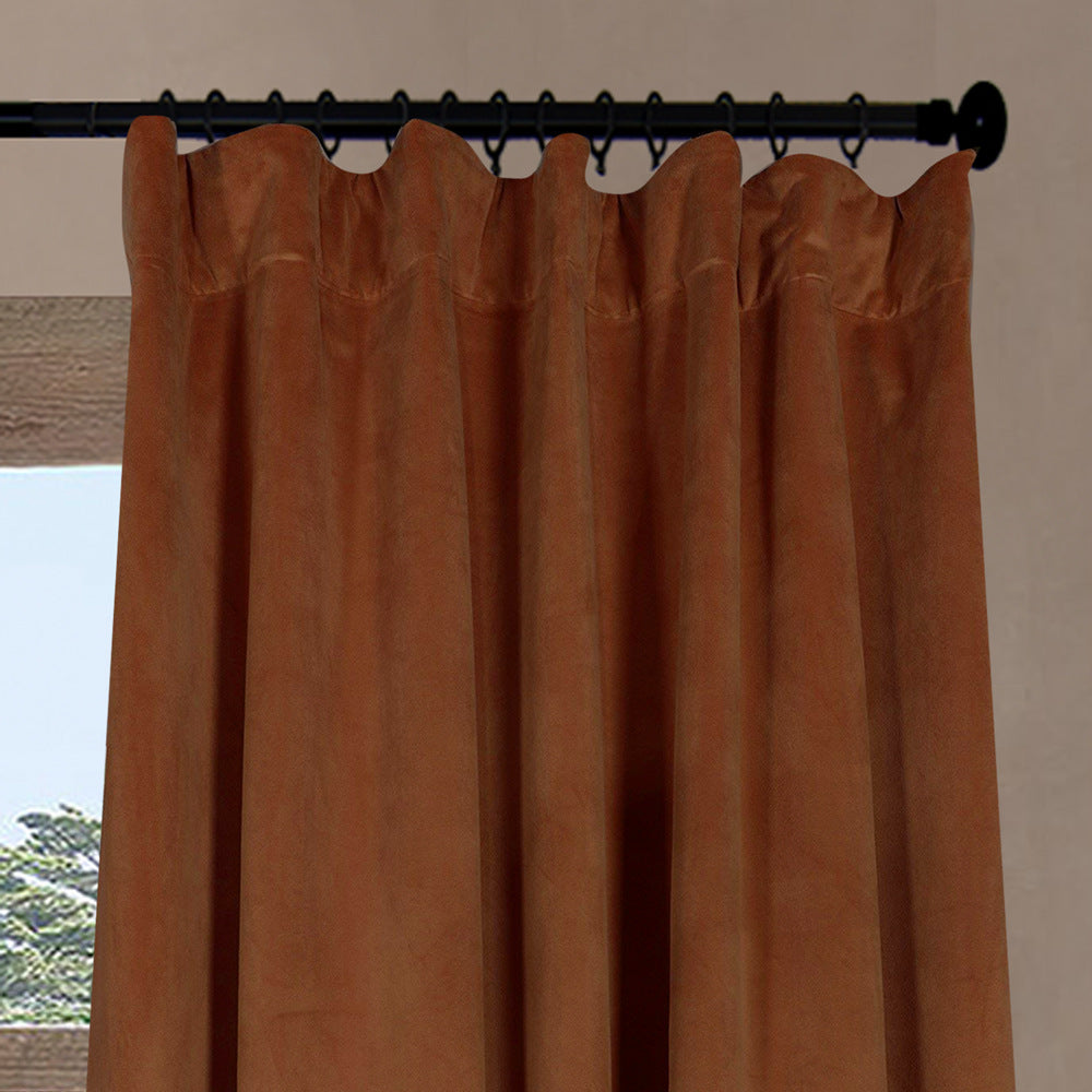 Pinch Pleated Room Darkening Velvet Curtains, Luxury Thermal Window Curtains Panels Drapes, Set of 2