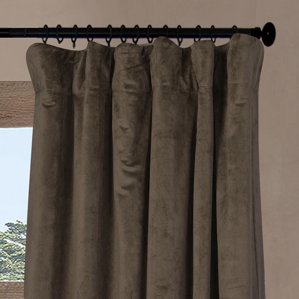 Pinch Pleated Room Darkening Velvet Curtains, Luxury Thermal Window Curtains Panels Drapes, Set of 2