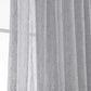 LANTIME Faux Linen Sheer Curtains set of 2 with double pinch pleat and custom length, linen texture, UV protection, and transparency for daytime outdoor view and nighttime privacy.