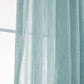 LANTIME Faux Linen Sheer Curtains with double pinch pleat, linen texture, UV protection, and custom length option, set of 2 panels.