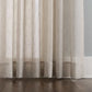 LANTIME Faux Linen Sheer Curtains double pinch pleat set of 2 with linen texture and UV protection