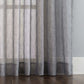 LANTIME Faux Linen Sheer Curtains double pinch pleat set of 2 with linen texture and UV protection