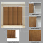 Blackout sliding panel blinds installed on large sliding door with modern vertical panels for privacy and light control