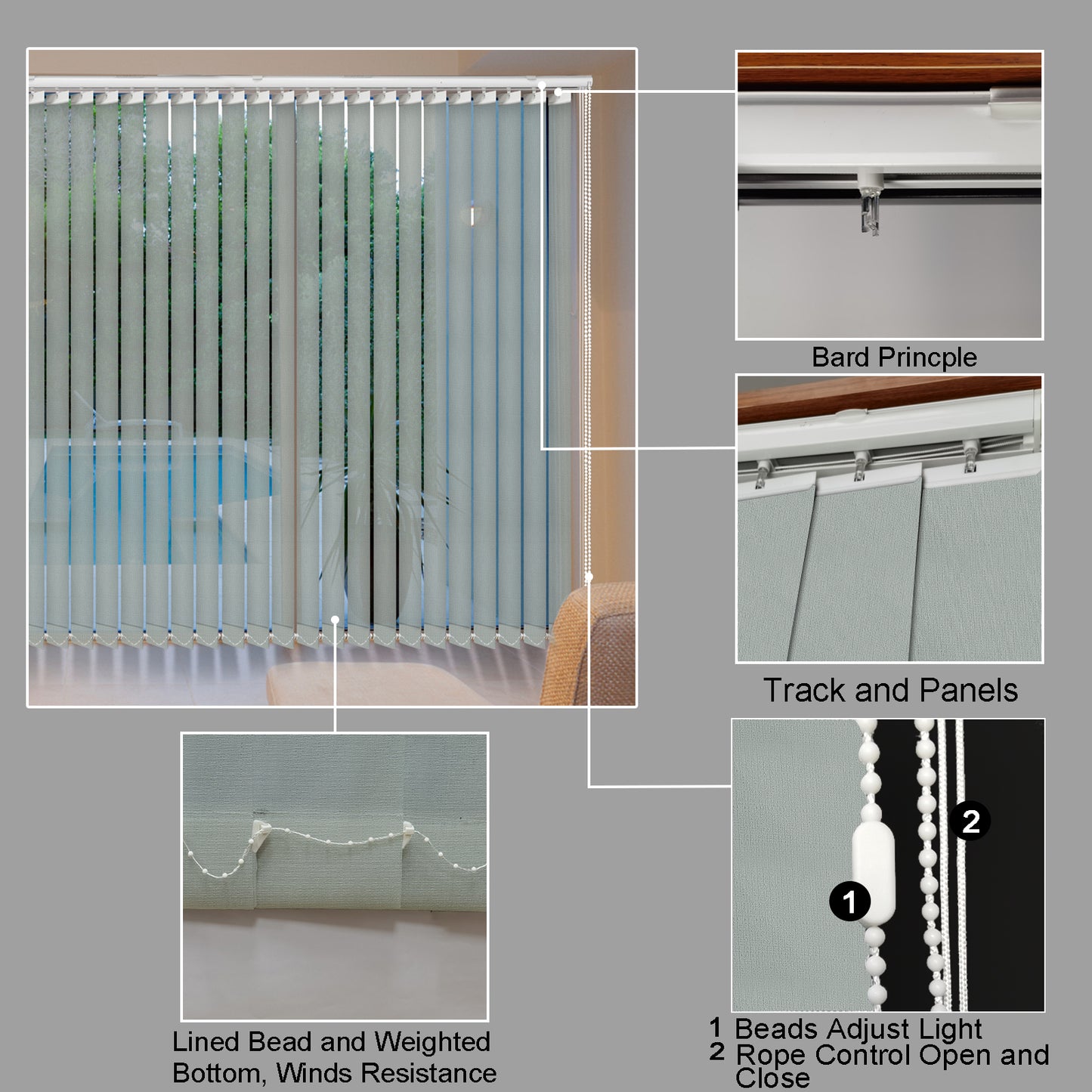 Cordless Sheer Vertical Window Blinds, Light Fitering, Reduce Sun Glare, UV Protection, Purple Window Shades for Slidding Door, French Window, Room Divider, Glass Wall,Oversized Windows