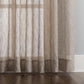 LANTIME Faux Linen Sheer Curtains double pinch pleat set of 2 with linen texture and UV protection