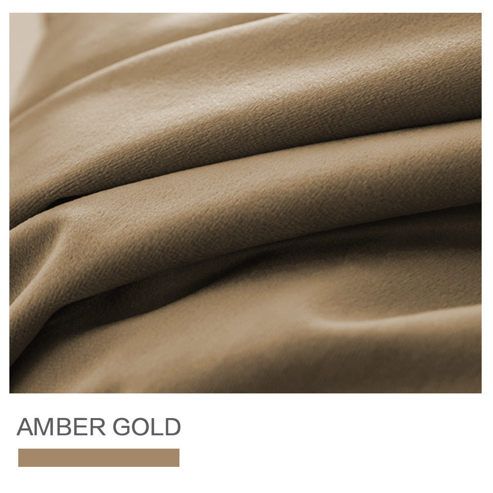 Pinch Pleated Room Darkening Velvet Curtains, Luxury Thermal Window Curtains Panels Drapes, Set of 2