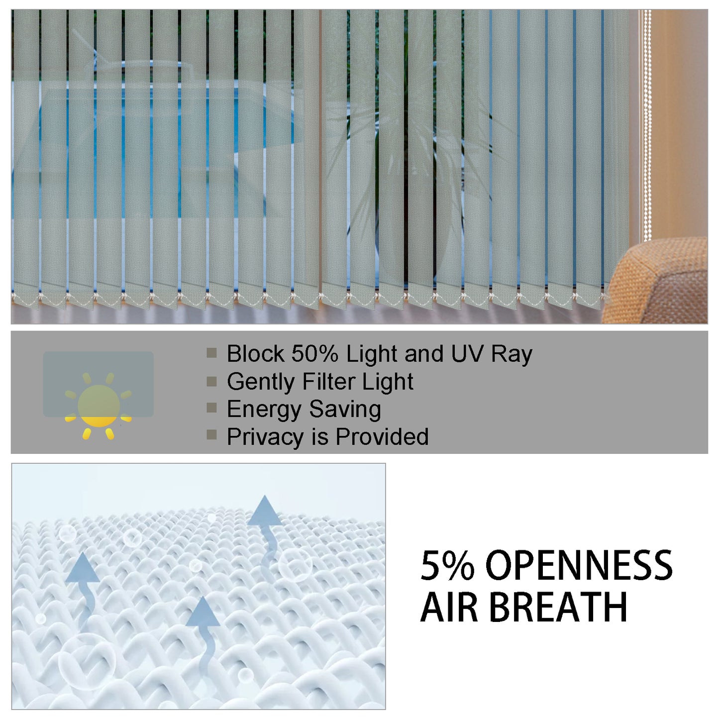 Cordless Sheer Vertical Window Blinds, Light Fitering, Reduce Sun Glare, UV Protection, Purple Window Shades for Slidding Door, French Window, Room Divider, Glass Wall,Oversized Windows