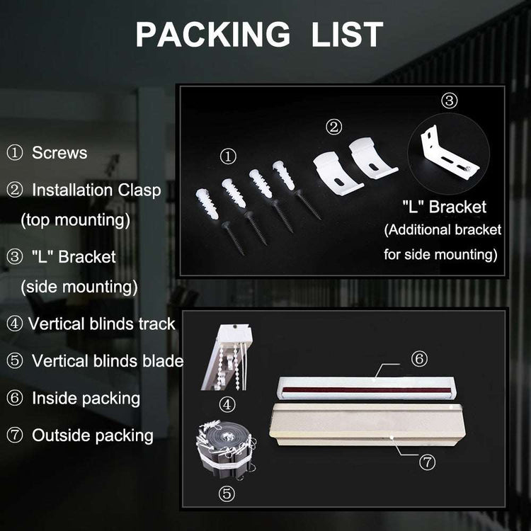 LANTIME Blackout vertical blinds with 3.5-inch thermal insulated slats, made to order for energy-saving light control