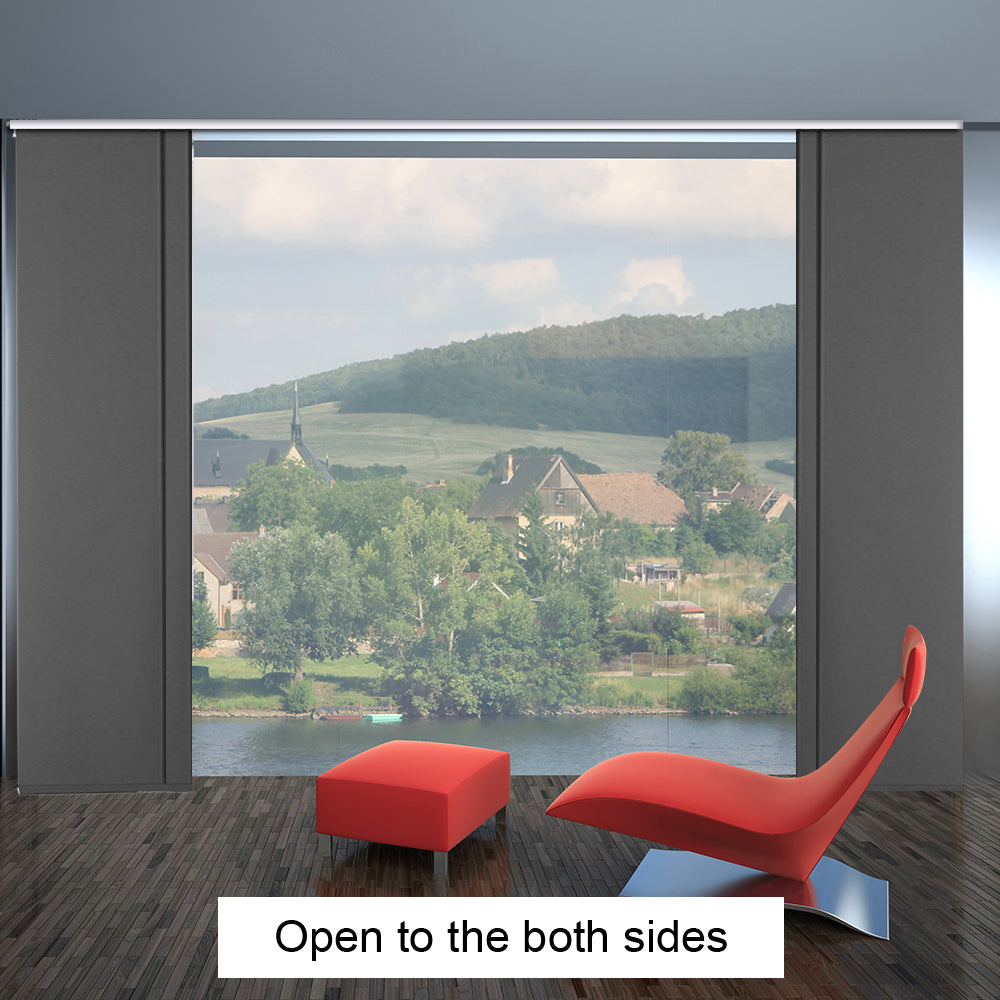Cordless Sliding Panels Track Blinds, 100% Blackout Made to Order Vertical Blinds for Large Windows, Sliding Doors, Open Spaces and Room Dividers