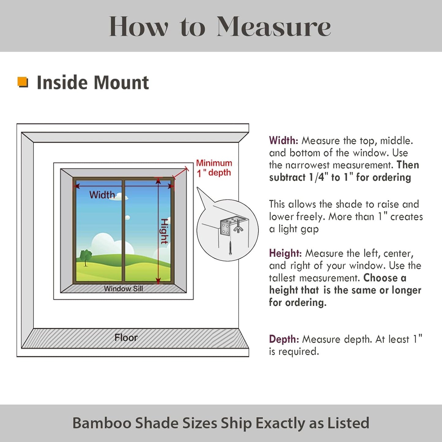 Cordless Wood Window Shades Blinds, Bamboo Sheer Light Filtering Woven Roman Shades