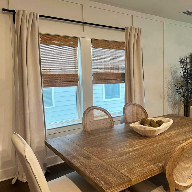LANTIME Bamboo Woven Roman Shade cordless sheer light filtering natural window covering