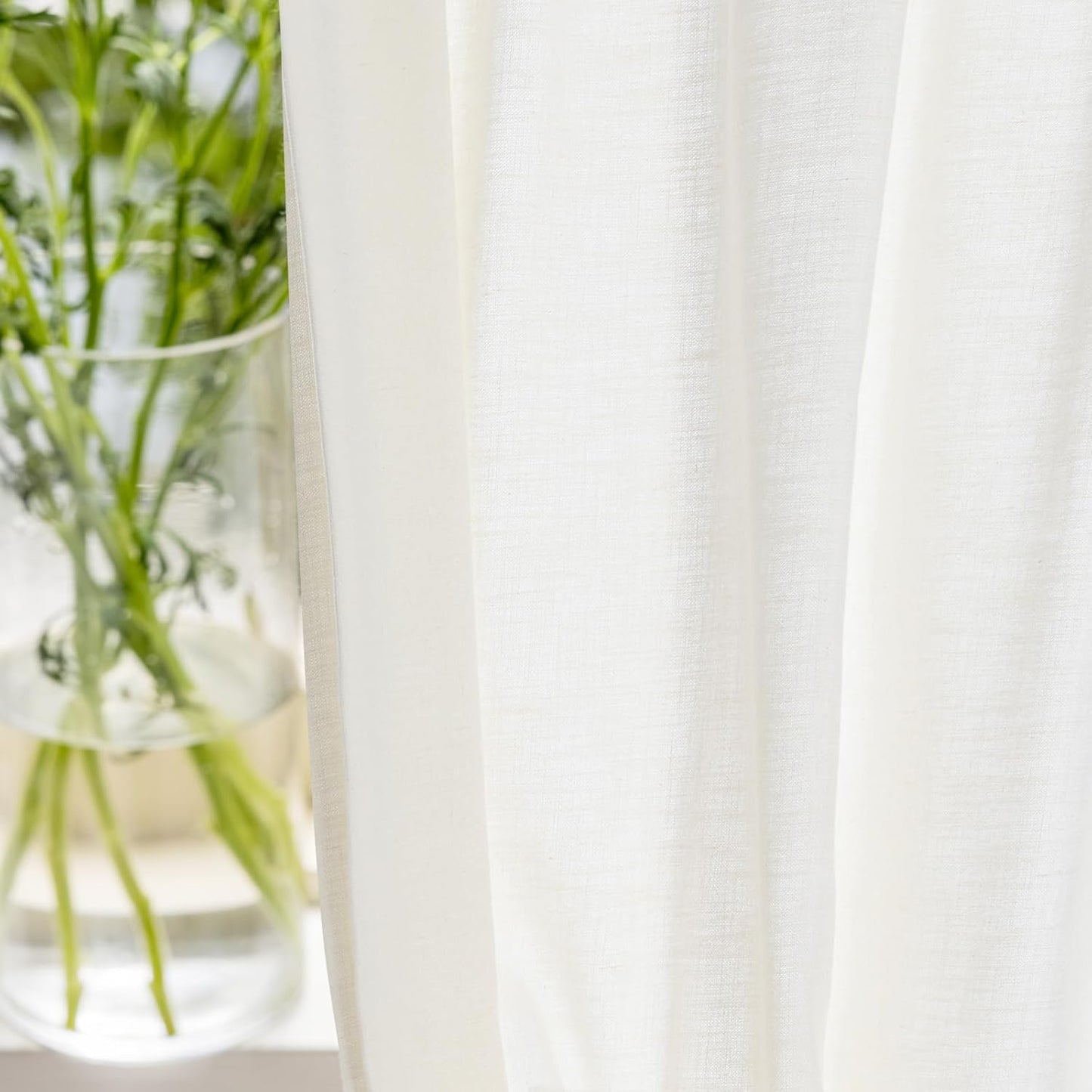 LANTIME Pleated Real Linen Curtains