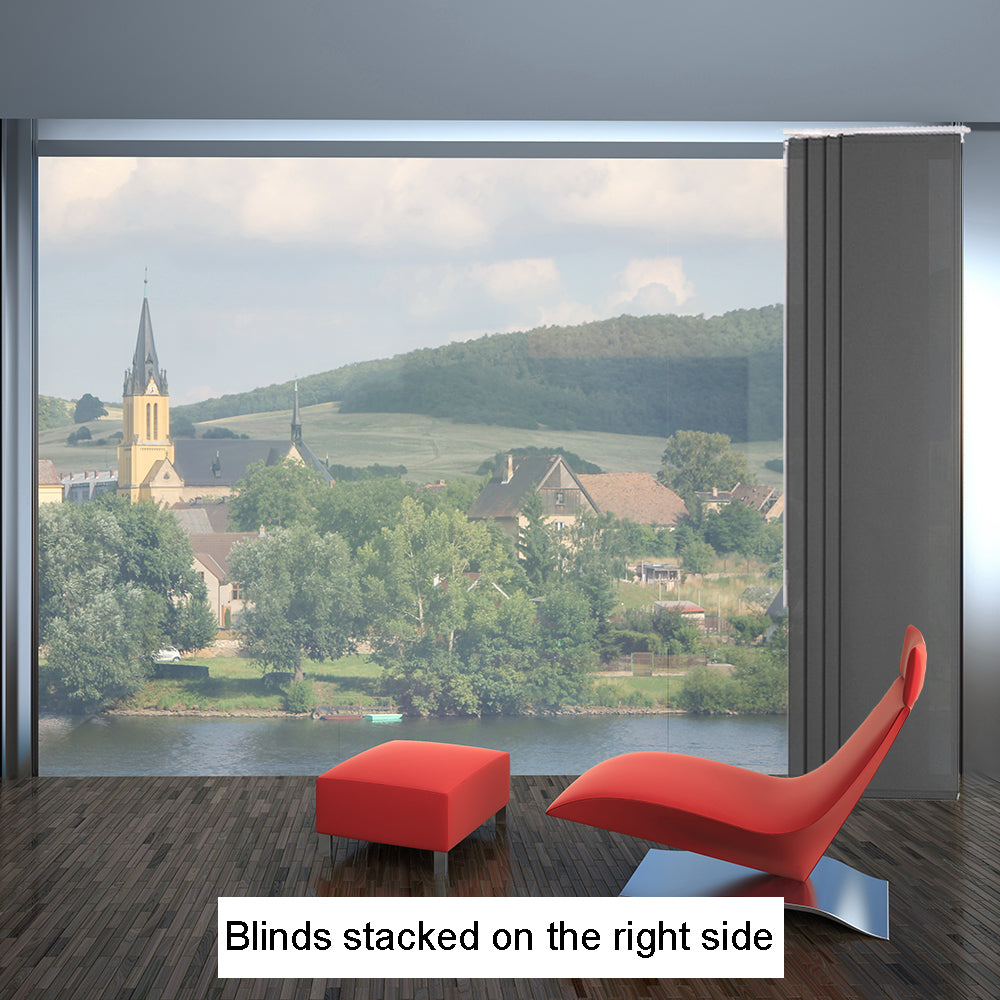 Cordless Sliding Panels Track Blinds, 100% Blackout Made to Order Vertical Blinds for Large Windows, Sliding Doors, Open Spaces and Room Dividers