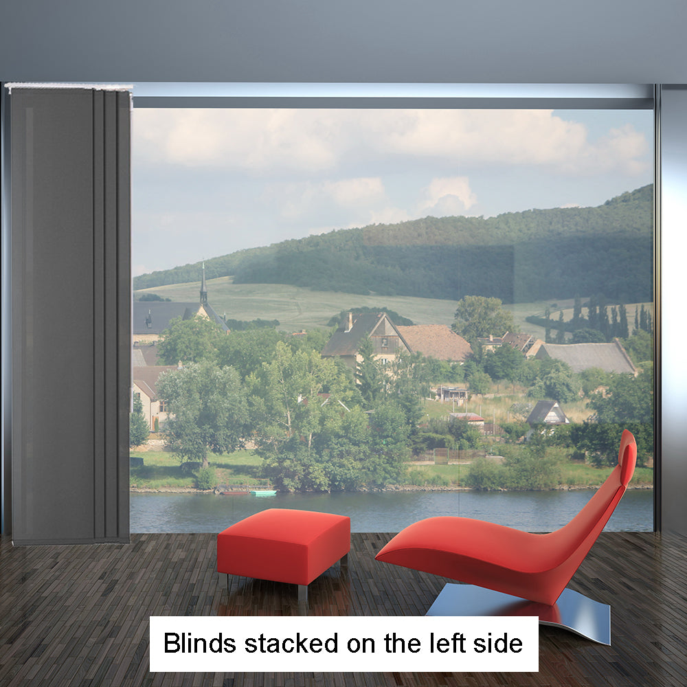 Cordless Sliding Panels Track Blinds, 100% Blackout Made to Order Vertical Blinds for Large Windows, Sliding Doors, Open Spaces and Room Dividers