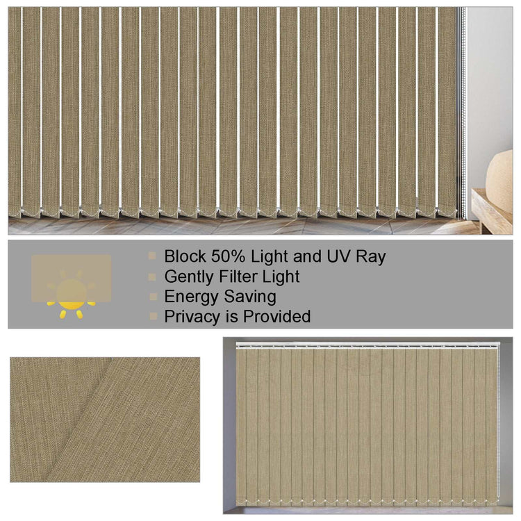 LANTIME Fabric Vertical Blinds 3.5 inch slats light filtering modern window treatment