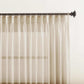 Pair of LANTIME faux linen pinch pleat sheer curtains with semi-sheer texture and custom length options