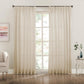 Pair of LANTIME Faux Linen Pinch Pleat sheer curtains with semi-sheer texture and custom length option