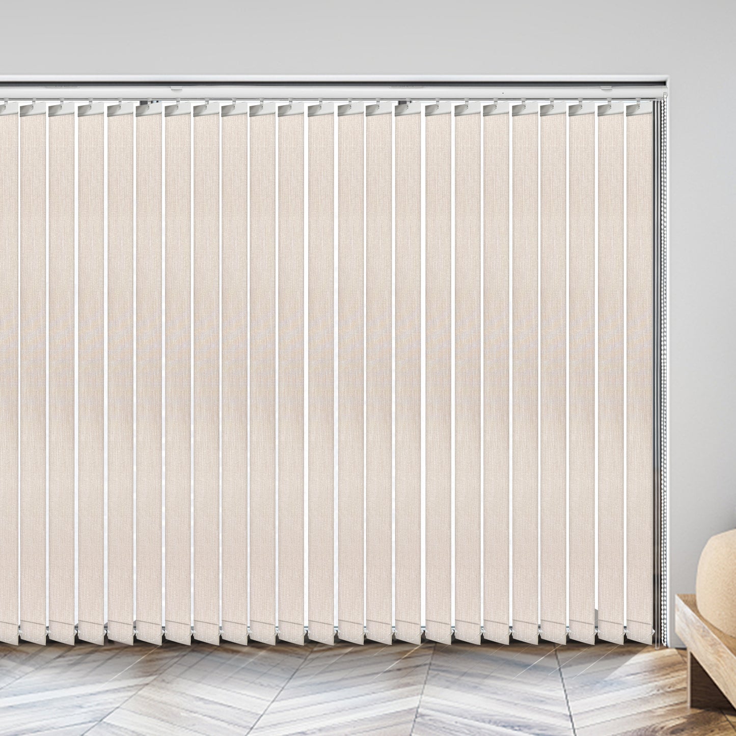Vertical Window Shades, 3.5inch Slat Fabric Light Filtering UV Protection Decoration Vertical Window Blinds Quality