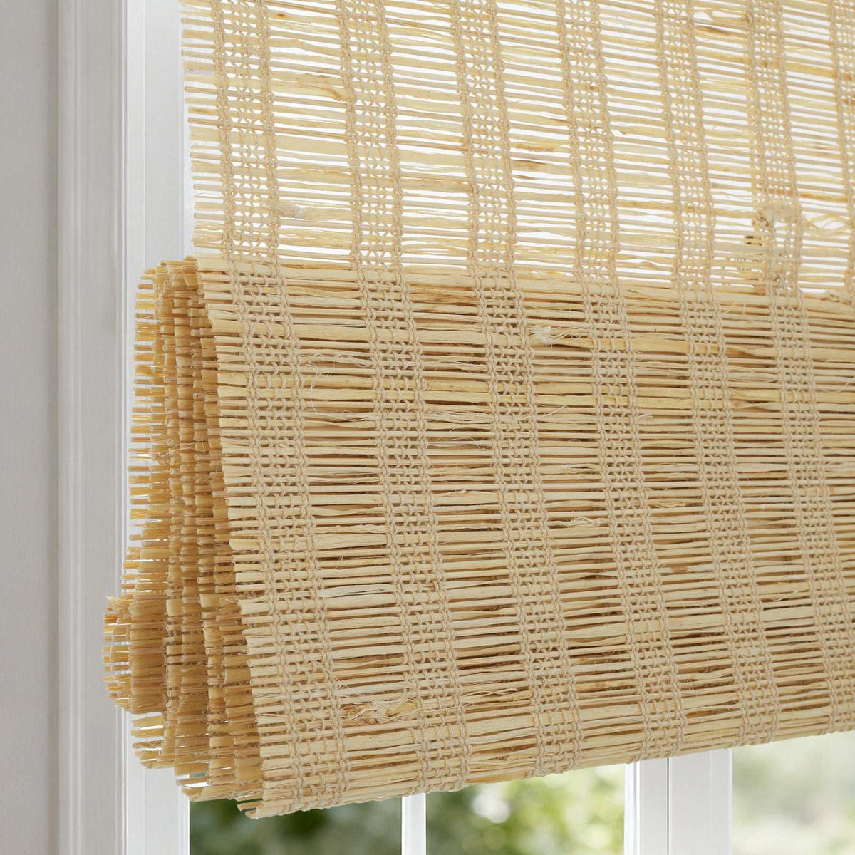 No Drill No Tools Blinds LANTIME cordless jute bamboo Roman shade custom size